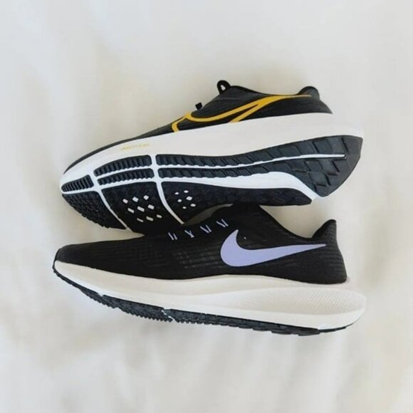10 WOMEN'S Nike AIR ZOOM PEGASUS 39 BLACK PURPLE / YELLOW DH4072-004 - Picture 9 of 10